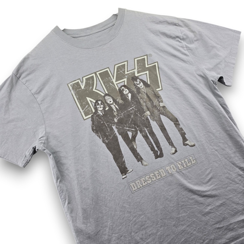 Body Rags KISS Dressed To Kill T Shirt Mens XL Gray Cotton Graphic Crewneck 2009